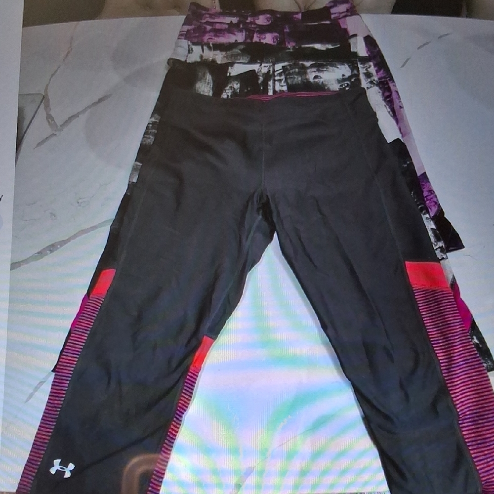 Under Armour Black and Red Leggings